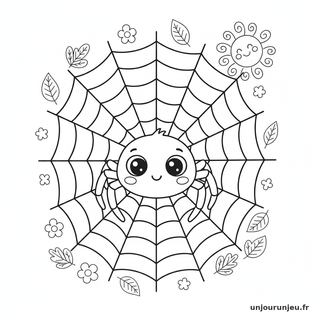Coloriage Araignee Araignee Maison 14
