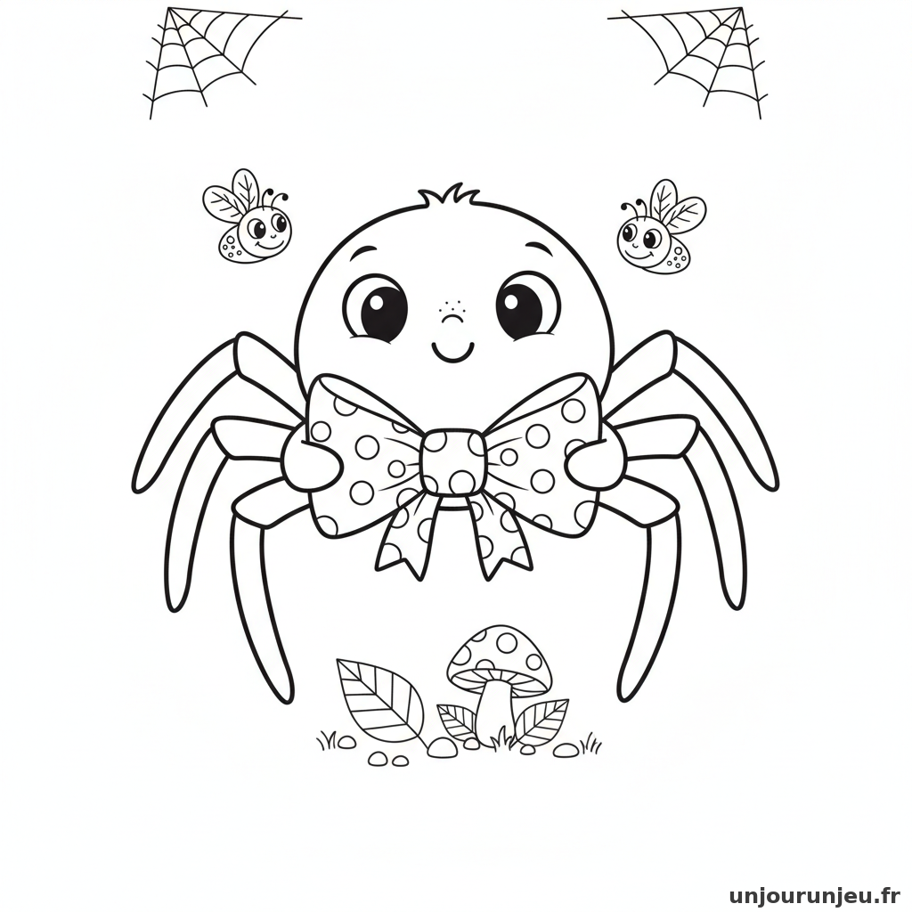 Coloriage Araignee Araignee Noeud Papillon 06