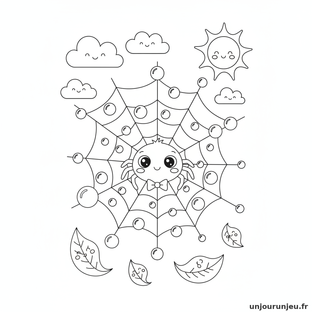 Coloriage Araignee Toile Daraignee Rosee 15