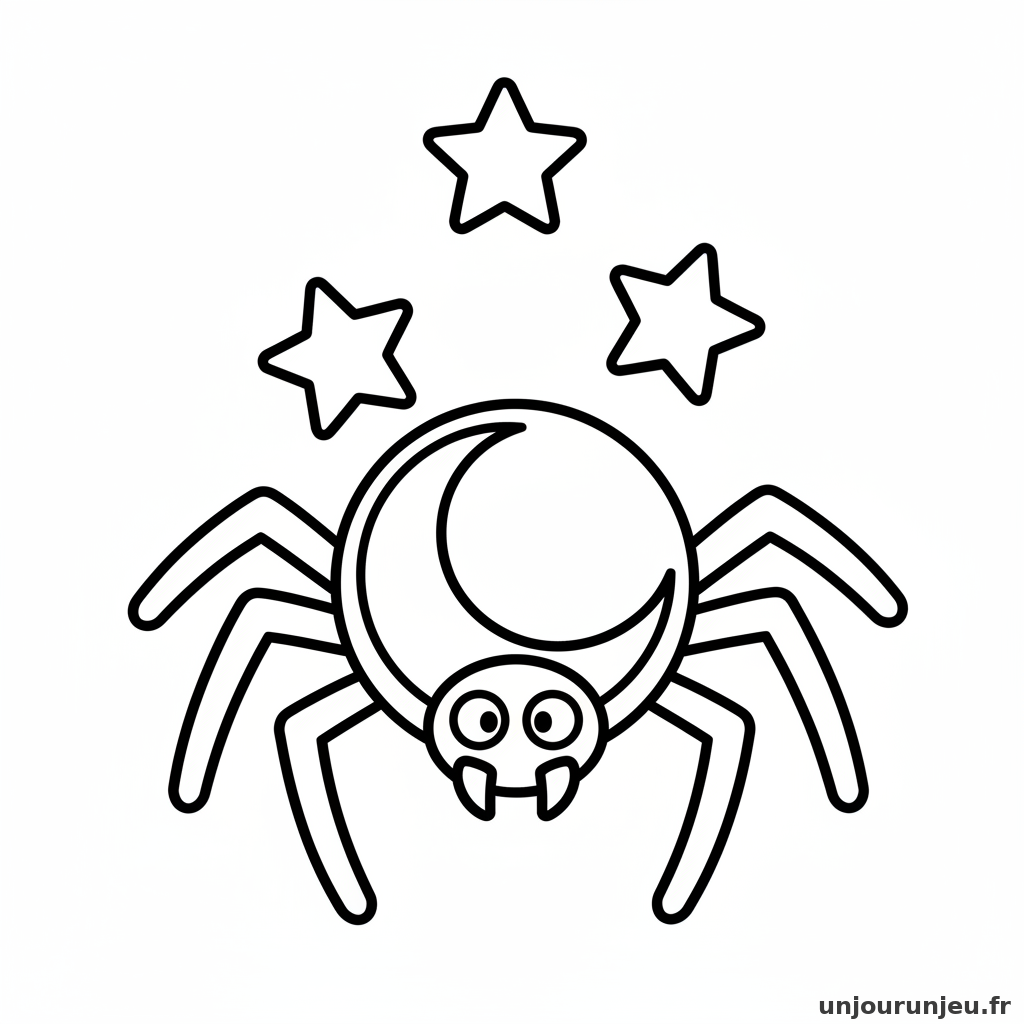 Coloriage Araignee Araignee Lune 10