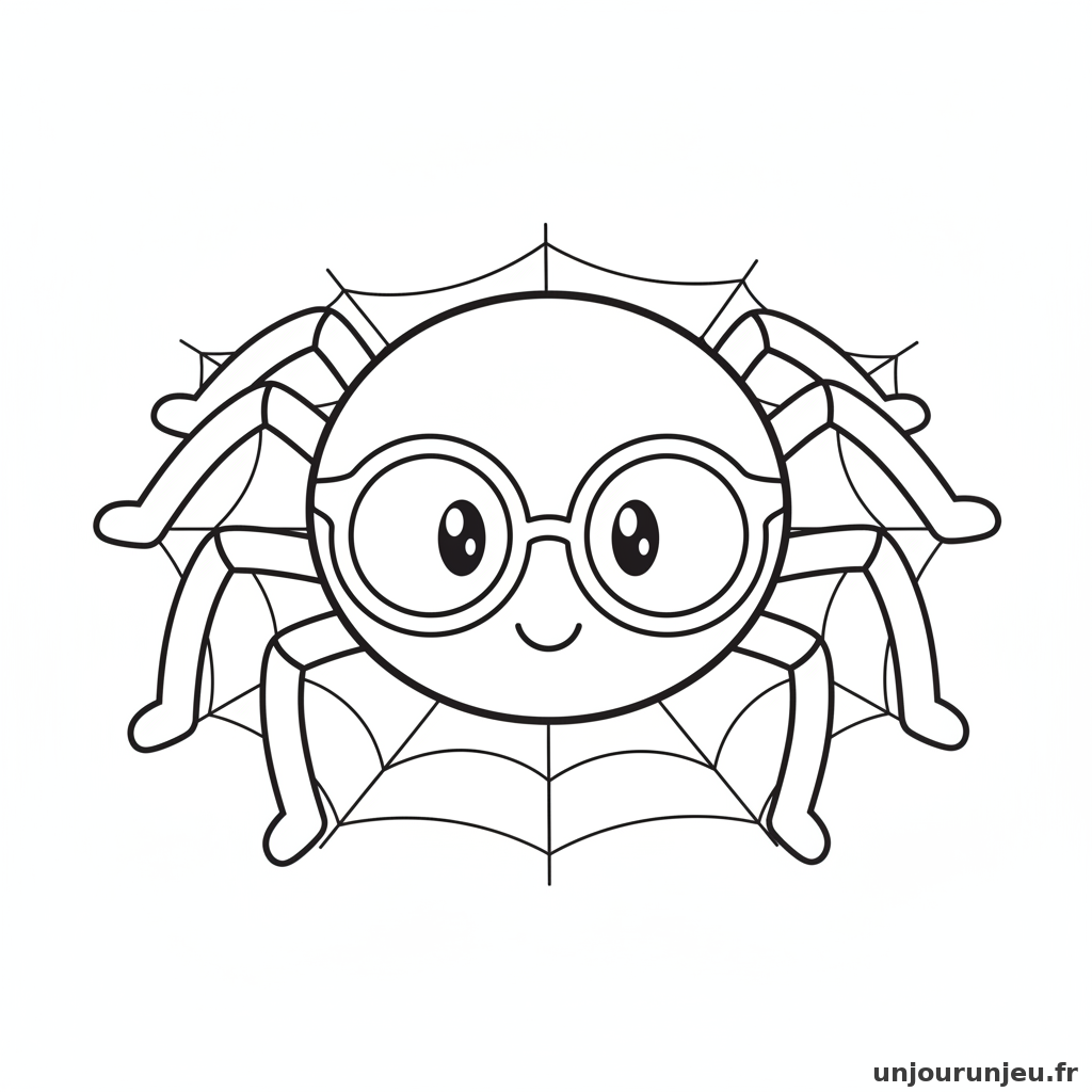 Coloriage Araignee Araignee Lunettes 13