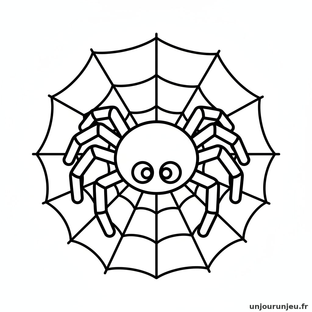 Coloriage Araignee Araignee Toile 02