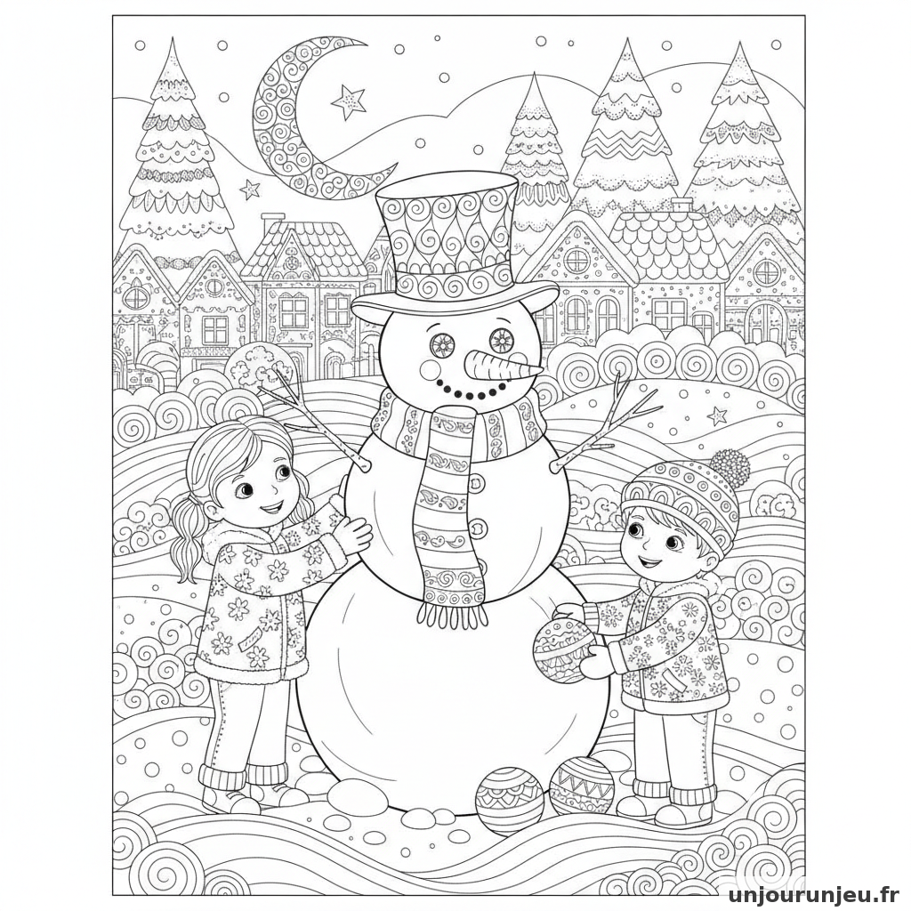 Coloriage Bonhomme De Neige Bonhomme Neige Enfants 06