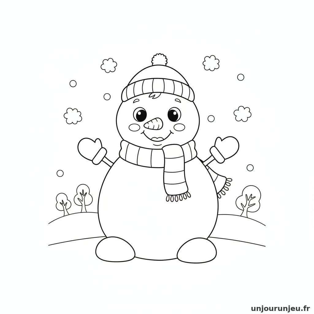 Coloriage Bonhomme De Neige Bonhomme Neige Bebe 10