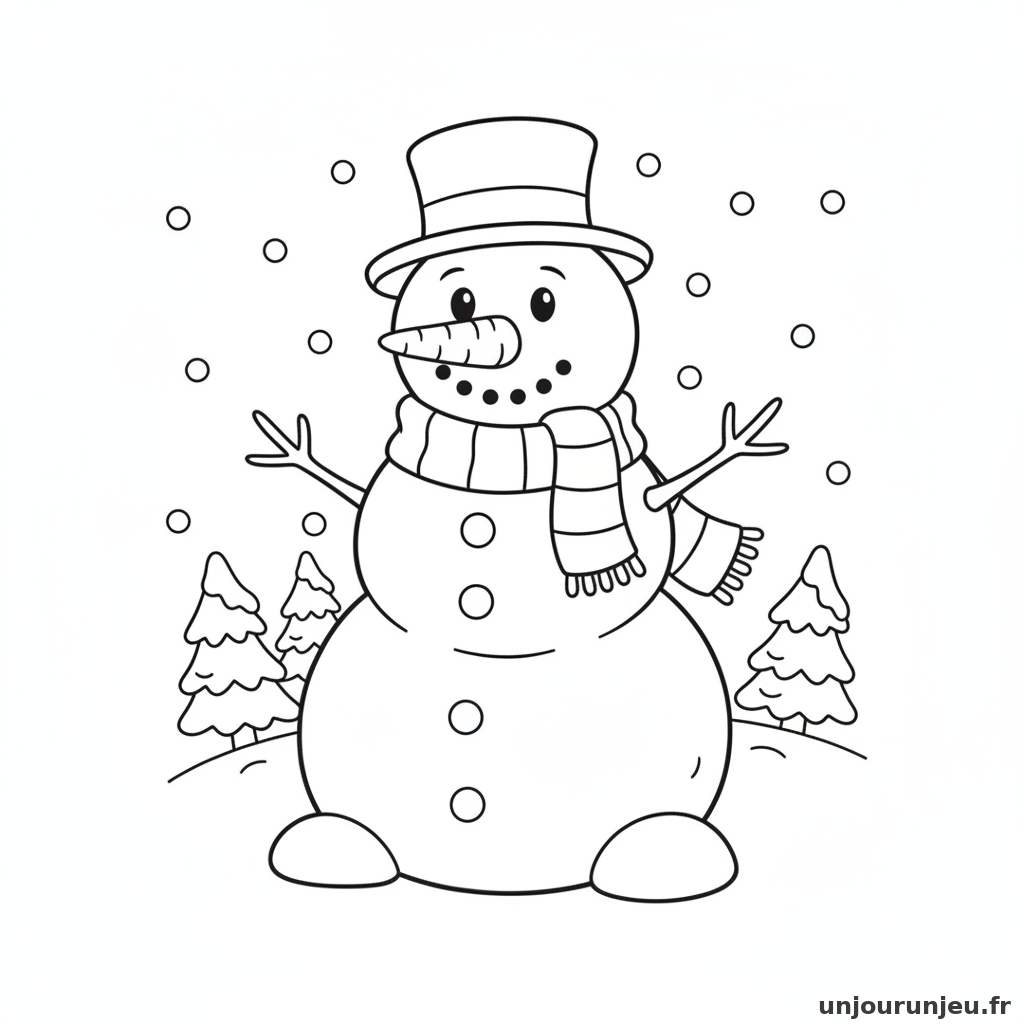 Coloriage Bonhomme De Neige Bonhomme Neige Carotte 05