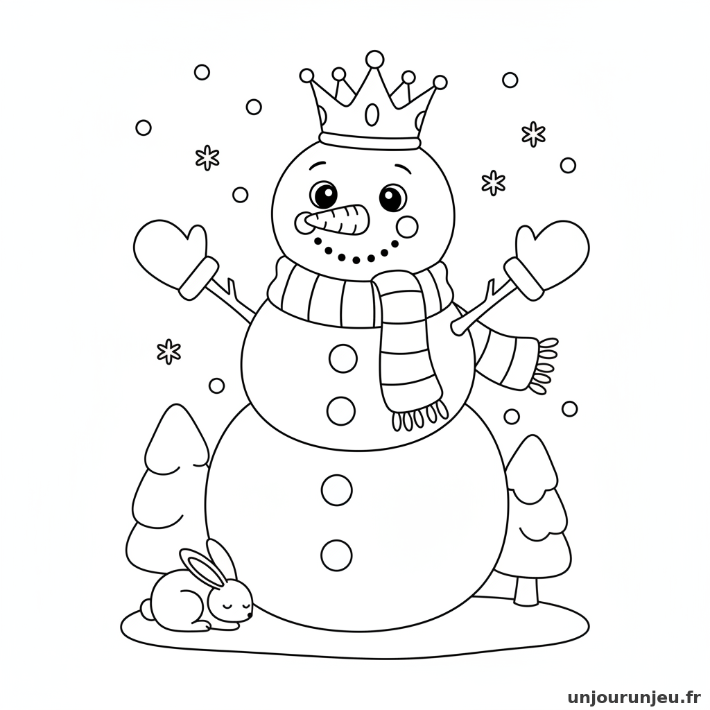 Coloriage Bonhomme De Neige Bonhomme Neige Couronne 20