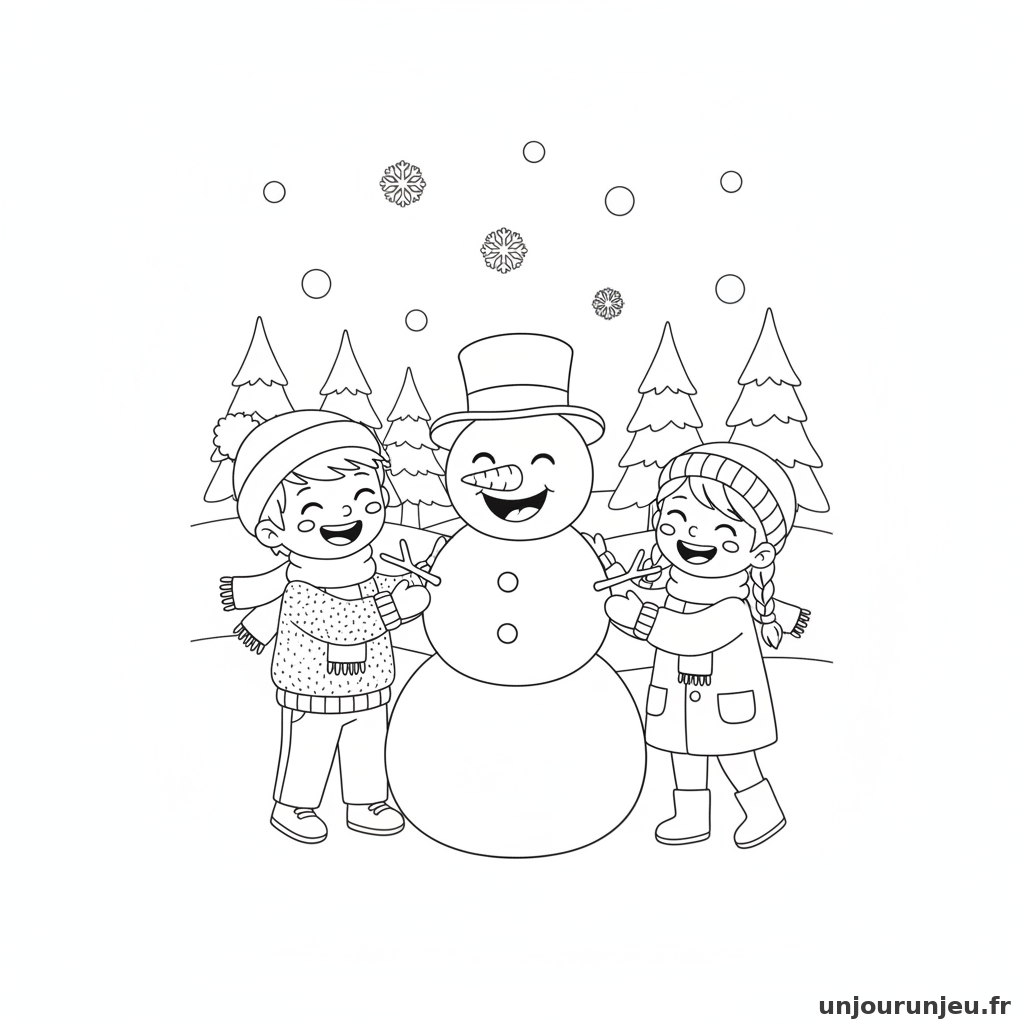 Coloriage Bonhomme De Neige Bonhomme Neige Enfants 06