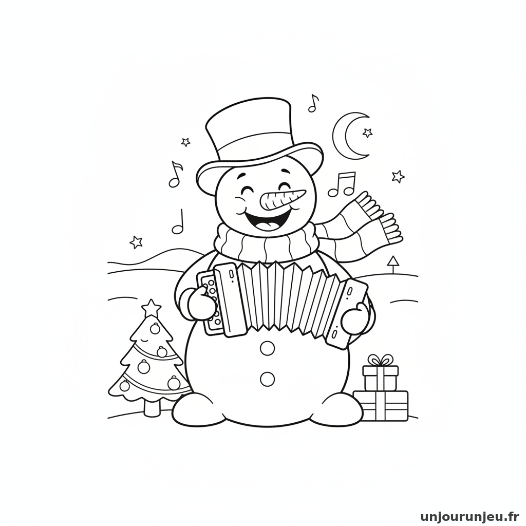 Coloriage Bonhomme De Neige Bonhomme Neige Musicien 19