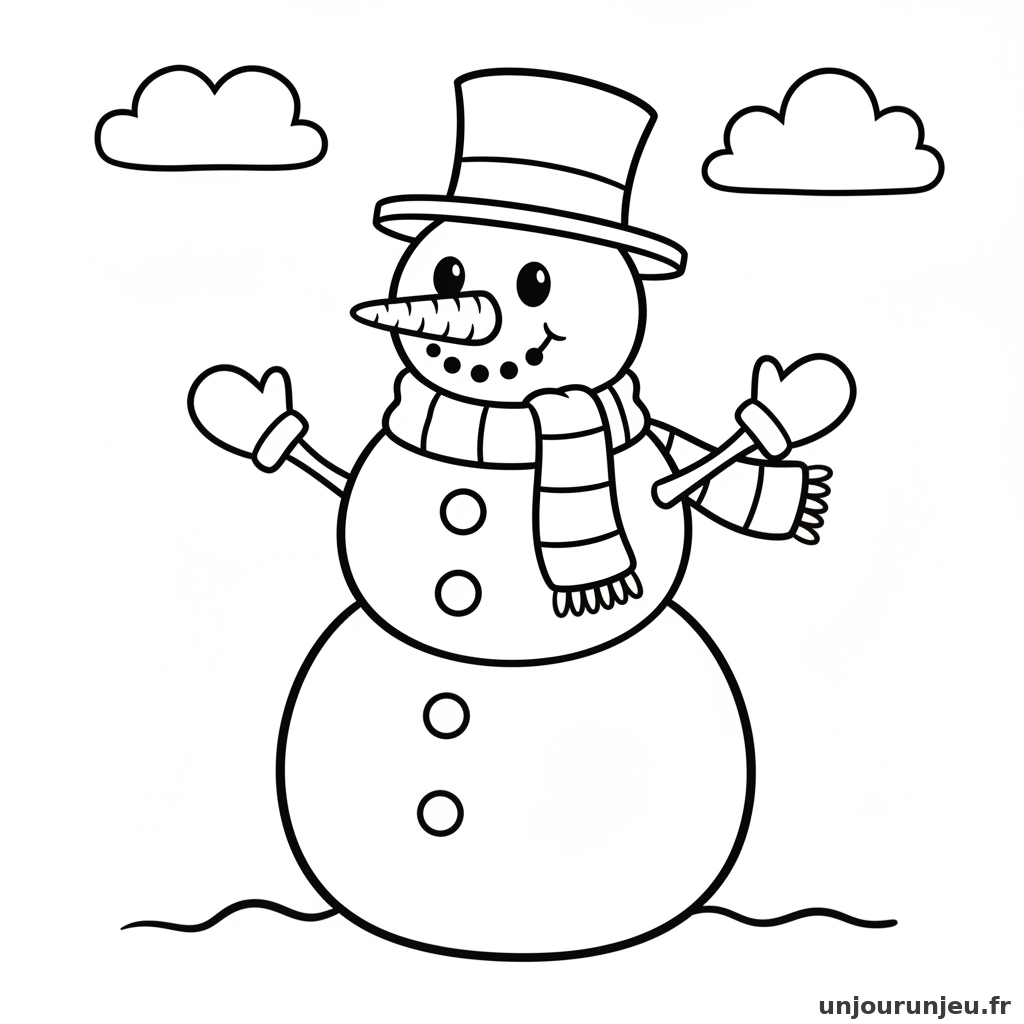 Coloriage Bonhomme De Neige Bonhomme Neige Carotte 05