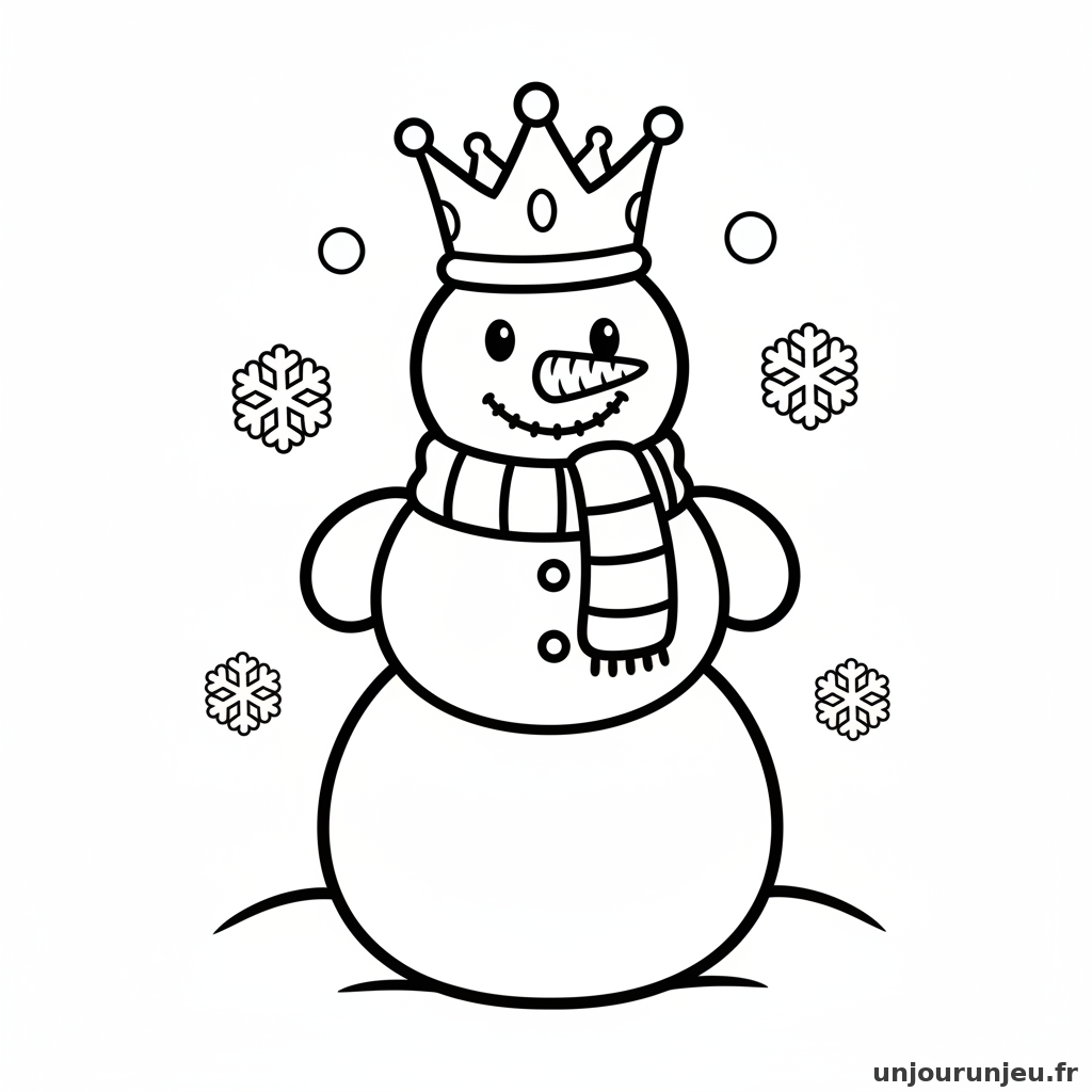 Coloriage Bonhomme De Neige Bonhomme Neige Couronne 20