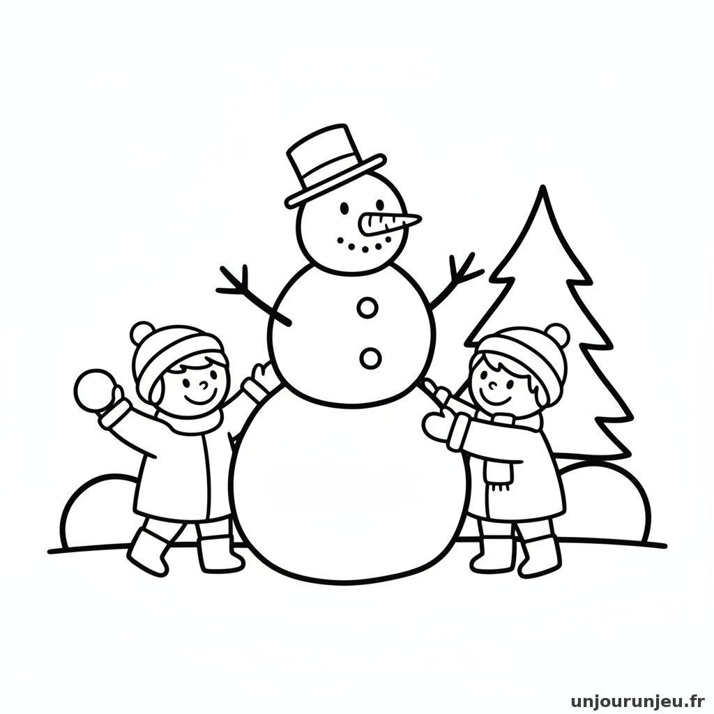 Coloriage Bonhomme De Neige Bonhomme Neige Enfants 06