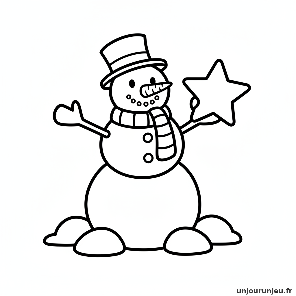 Coloriage Bonhomme De Neige Bonhomme Neige Etoile 18
