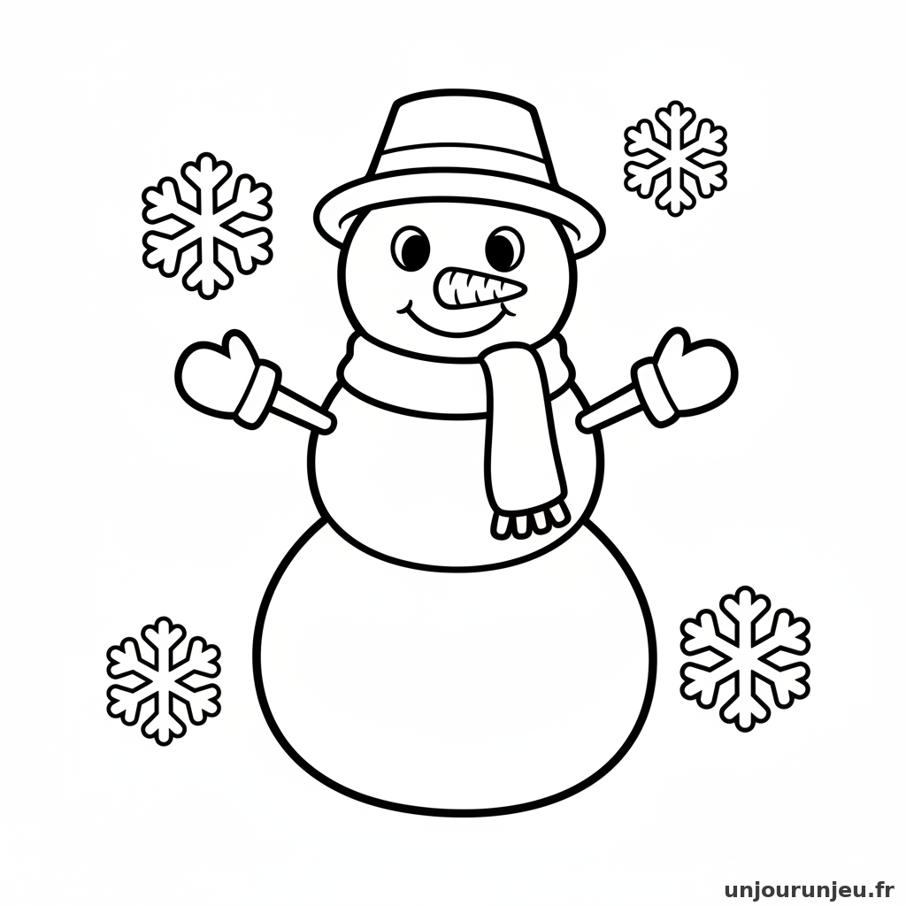 Coloriage Bonhomme De Neige Bonhomme Neige Flocons 09