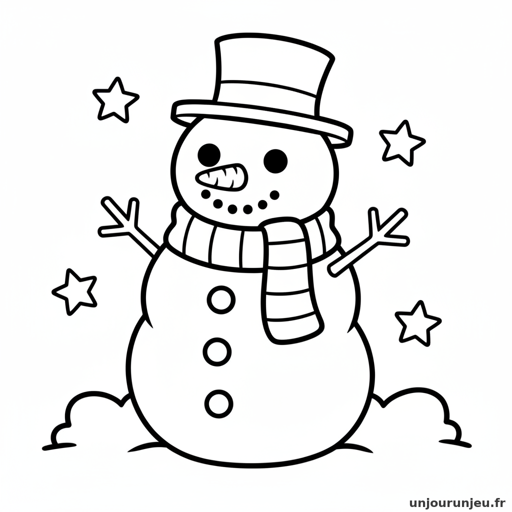 Coloriage Bonhomme De Neige Bonhomme Neige Kawaii 16