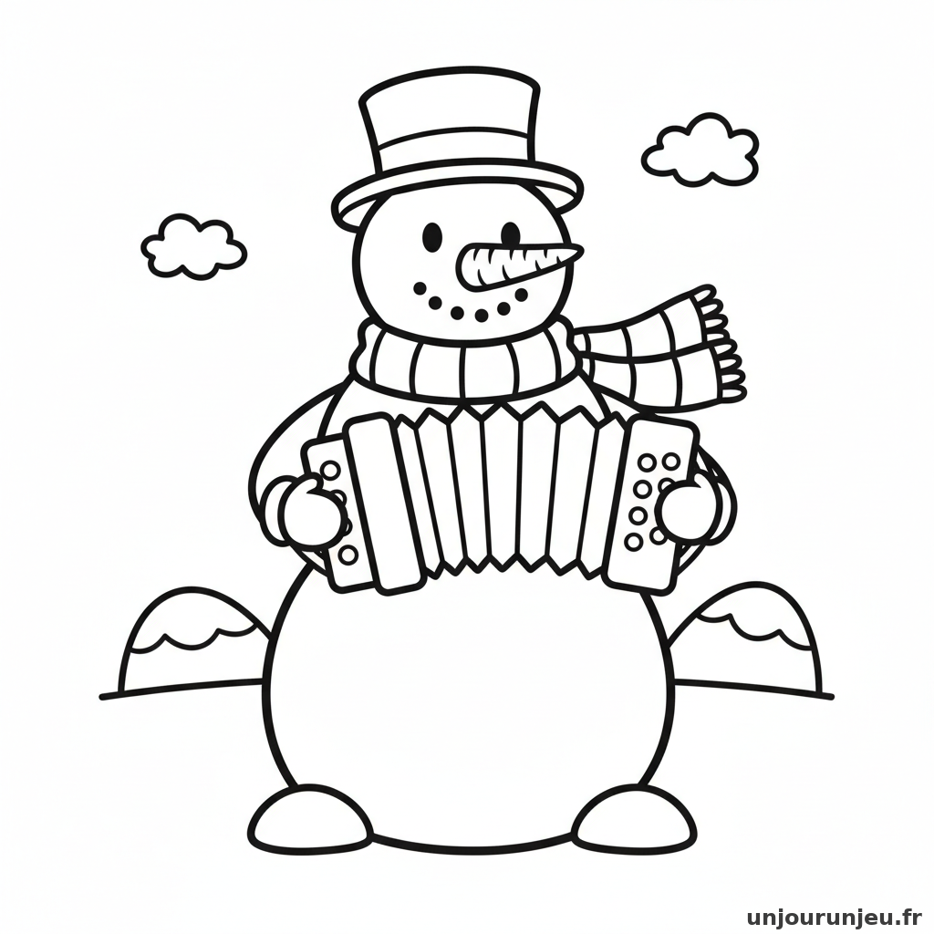 Coloriage Bonhomme De Neige Bonhomme Neige Musicien 19