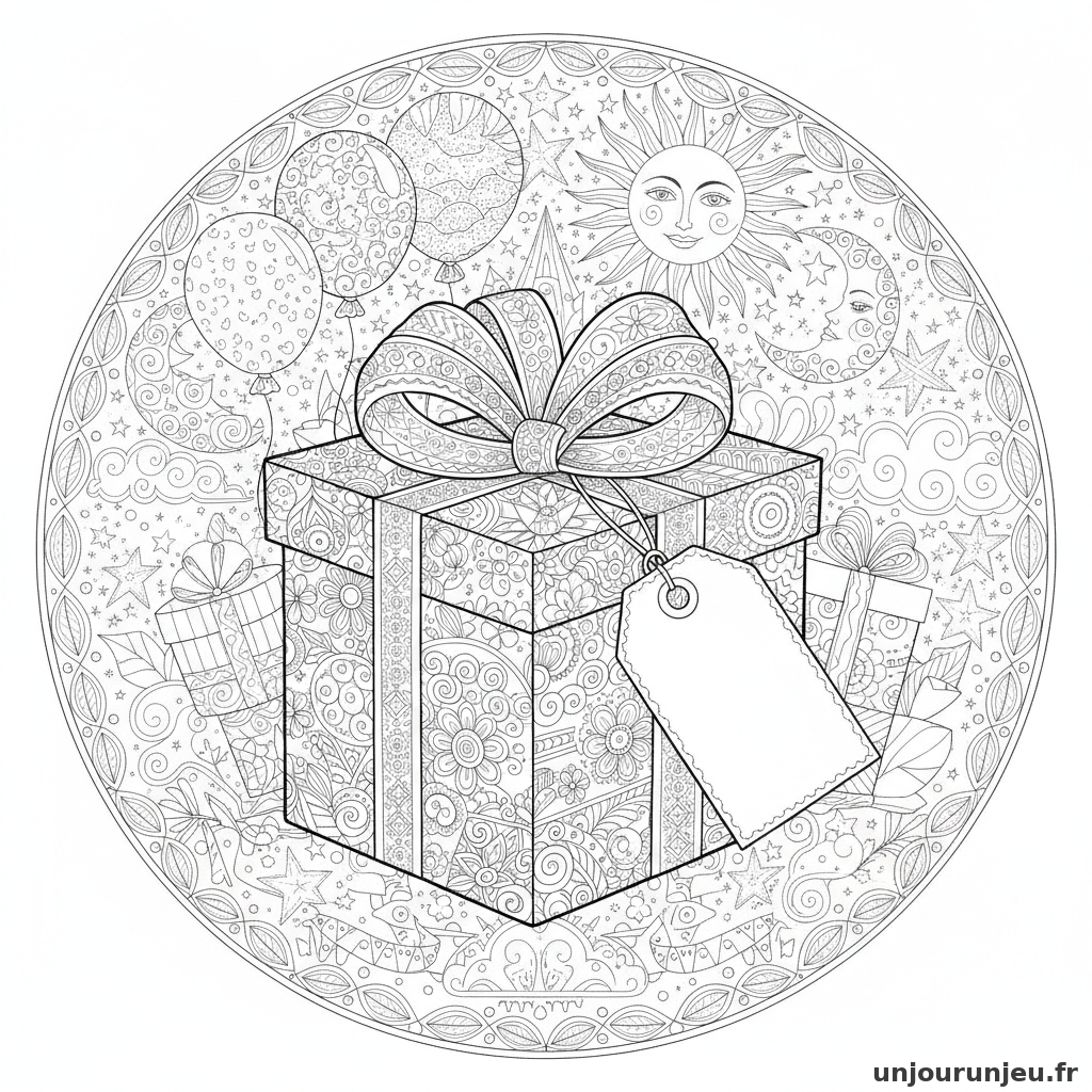 Coloriage Cadeau Cadeau Etiquette 19