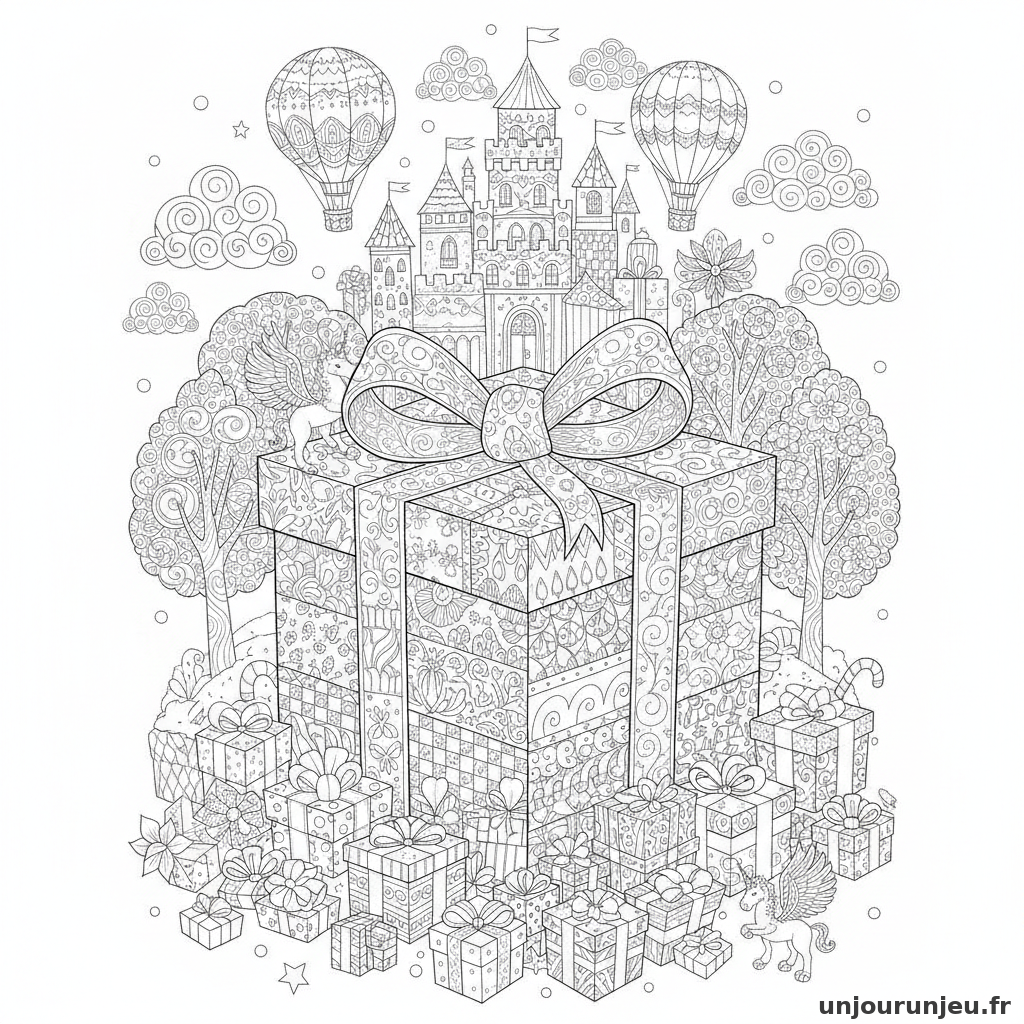 Coloriage Cadeau Cadeau Geant 11