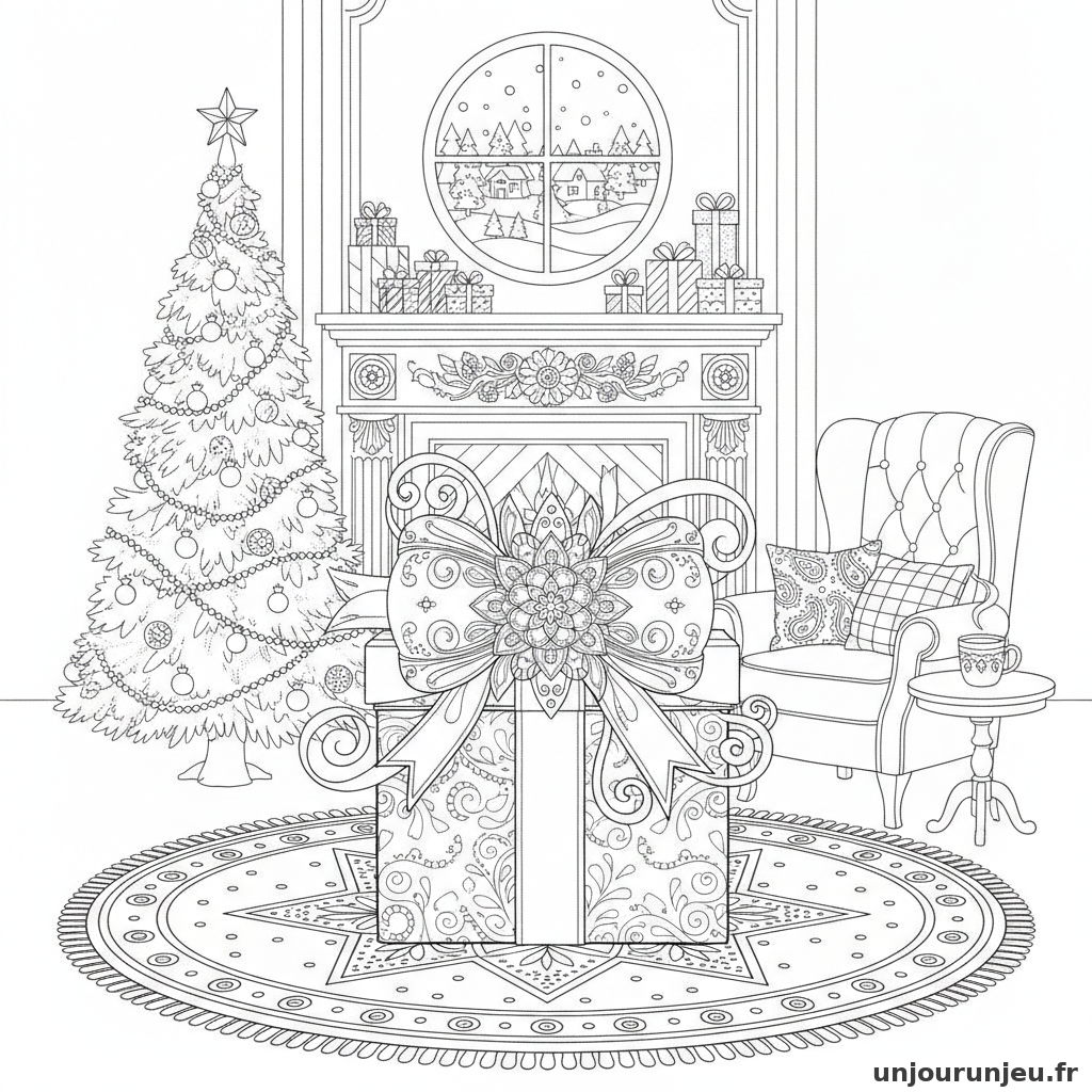 Coloriage Cadeau Cadeau Noeud Papillon 18