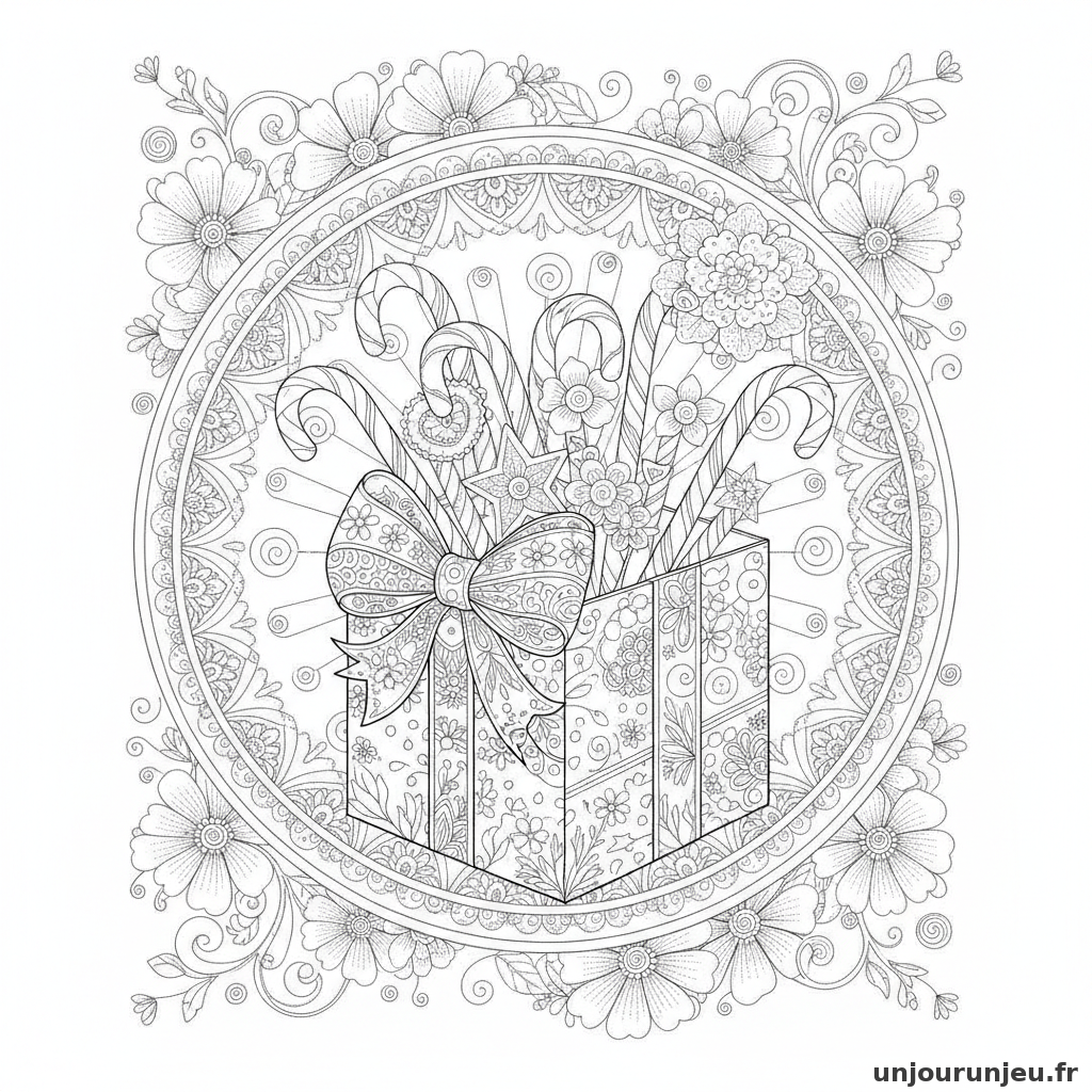 Coloriage Cadeau Cadeau Sucre Dorge 15
