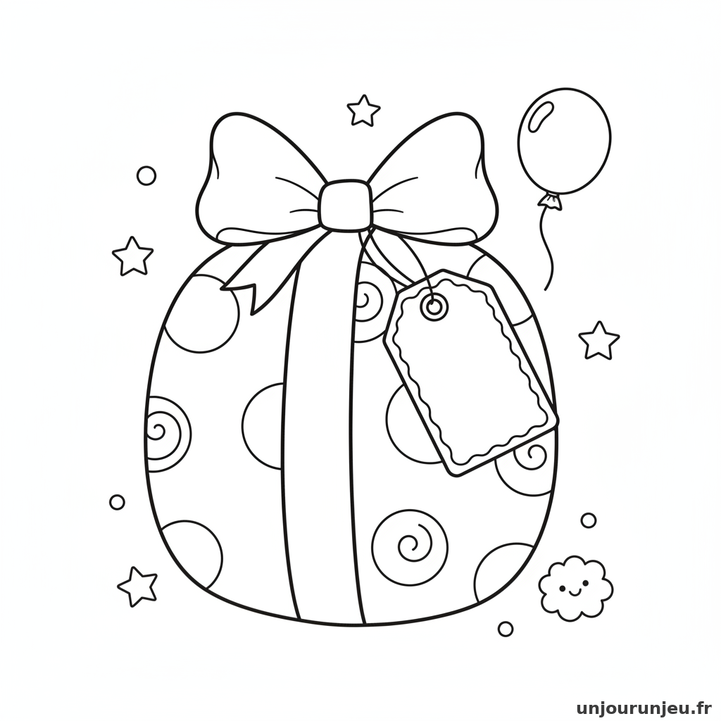 Coloriage Cadeau Cadeau Etiquette 19
