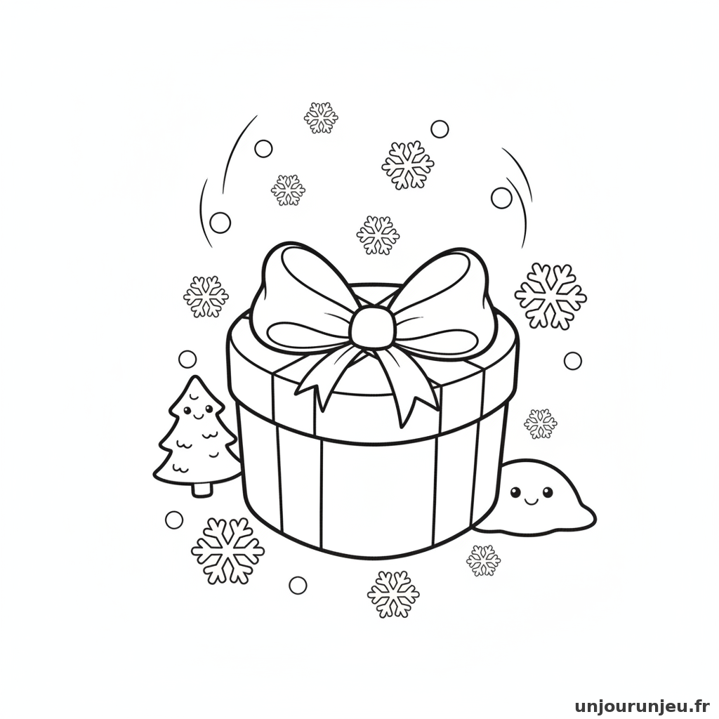 Coloriage Cadeau Cadeau Flocons 10