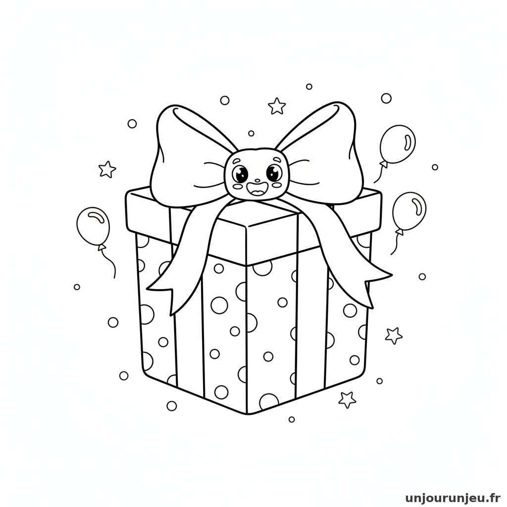 Coloriage Cadeau Cadeau Noeud Papillon 18