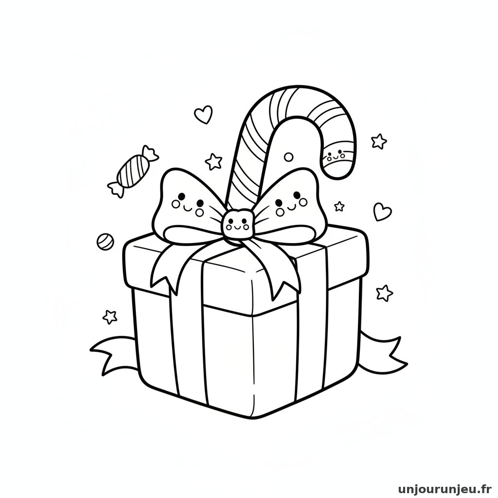 Coloriage Cadeau Cadeau Sucre Dorge 15