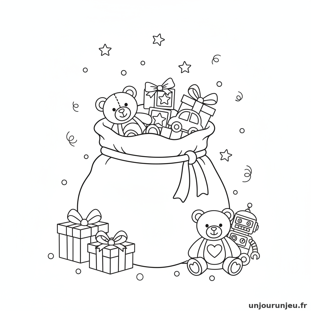 Coloriage Cadeau Sac Cadeaux 17