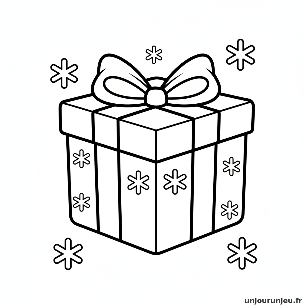 Coloriage Cadeau Cadeau Flocons 10