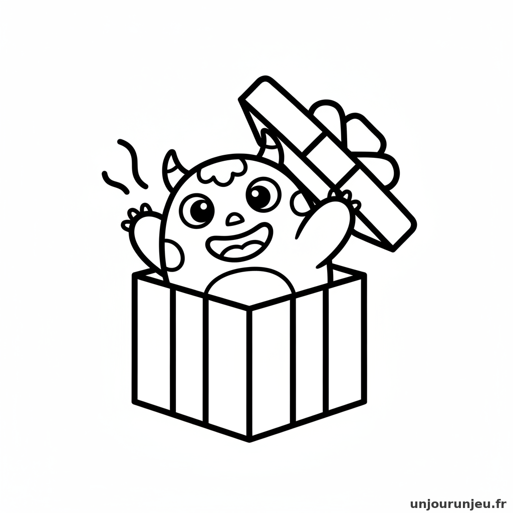 Coloriage Cadeau Cadeau Ouvert Surprise 05