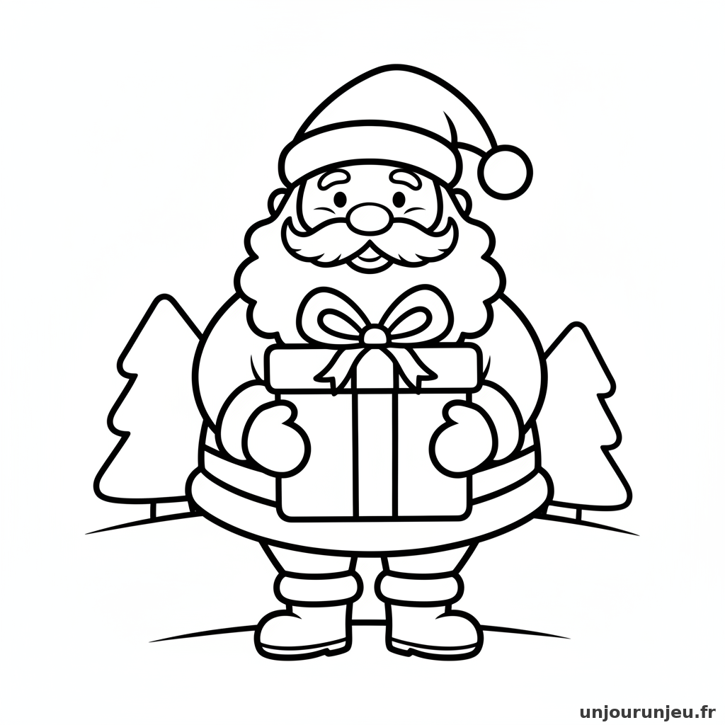 Coloriage Cadeau Cadeau Pere Noel 09