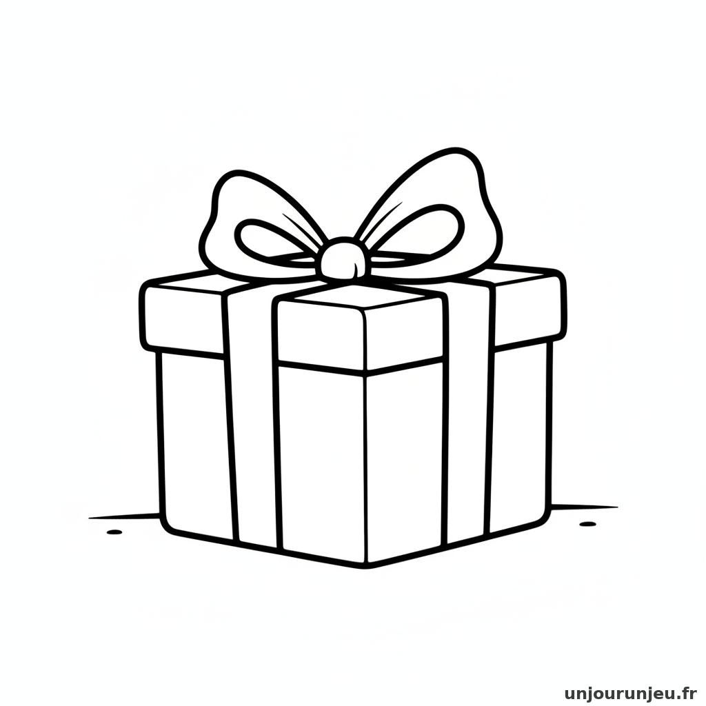 Coloriage Cadeau Cadeau Ruban 04