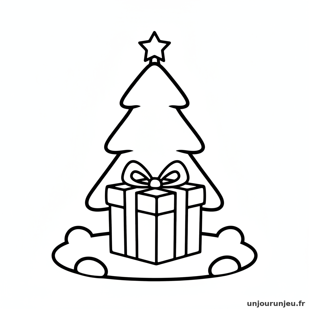 Coloriage Cadeau Cadeau Sapin 03