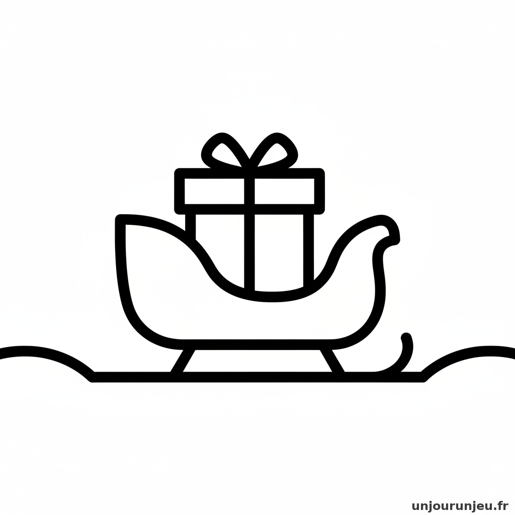Coloriage Cadeau Cadeau Traineau 13