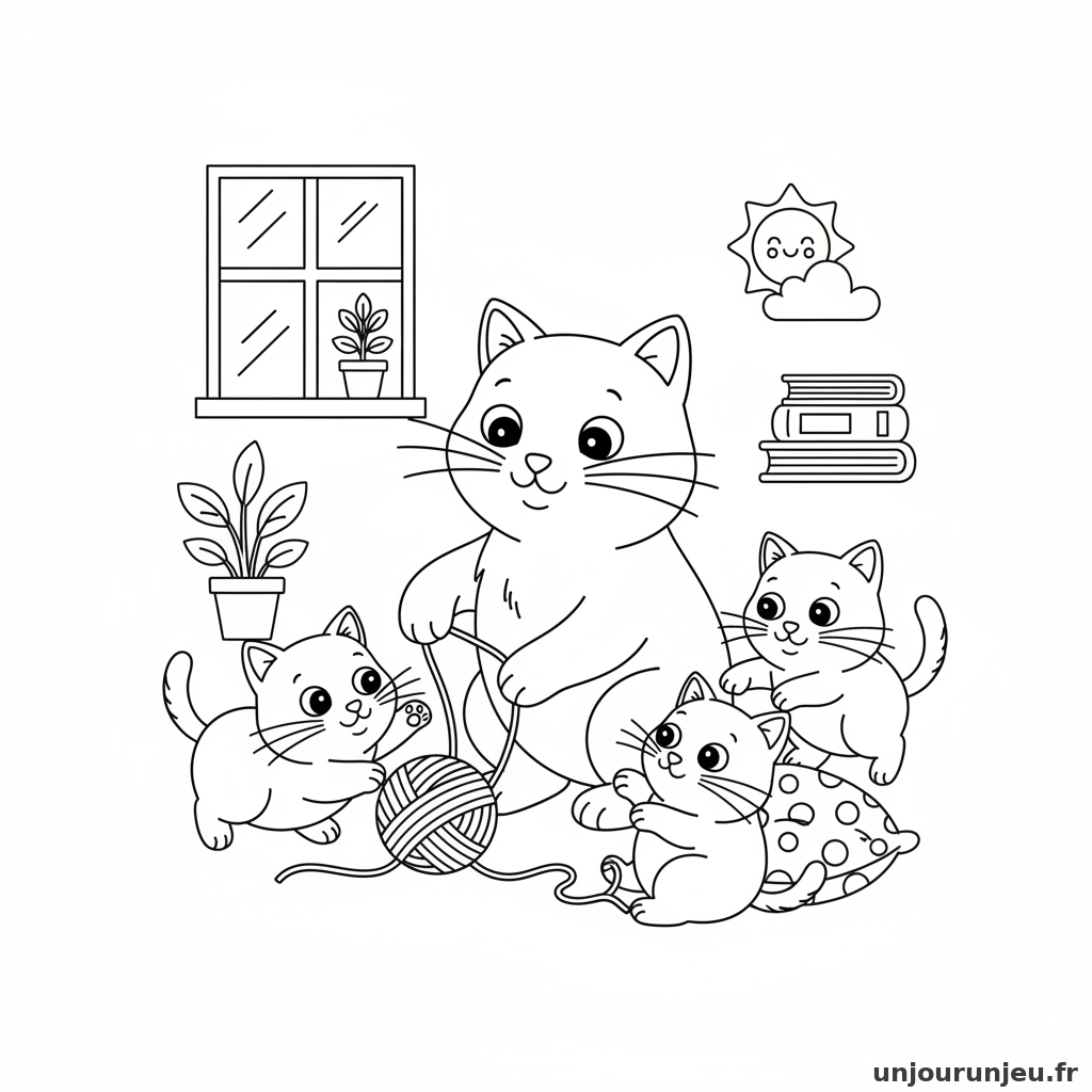 Coloriage Chat Chat Chatons 12