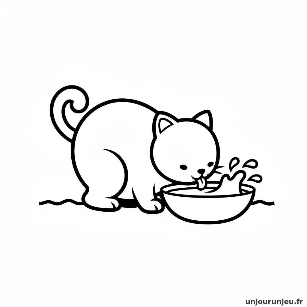 Coloriage Chat Chat Boit Lait 16