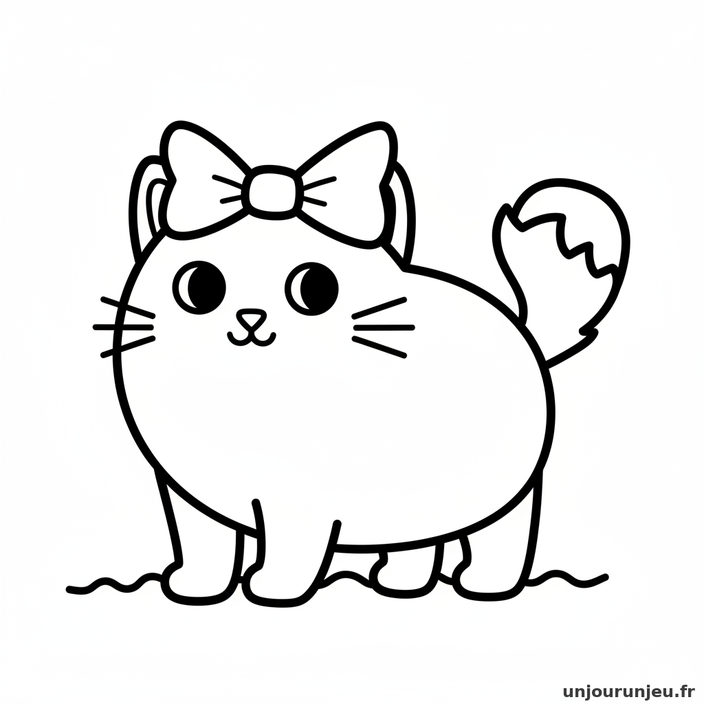 Coloriage Chat Chat Noeud Tete 05