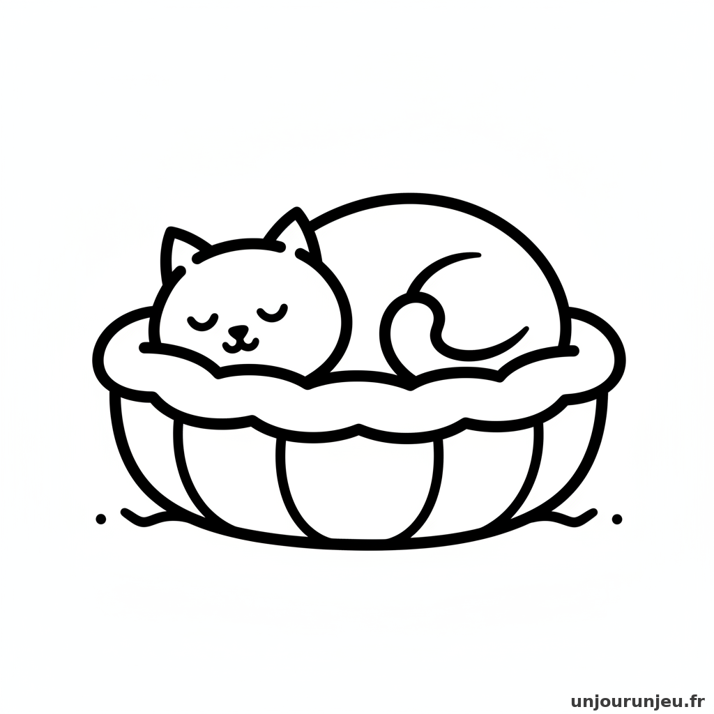 Coloriage Chat Chat Panier Moelleux 08