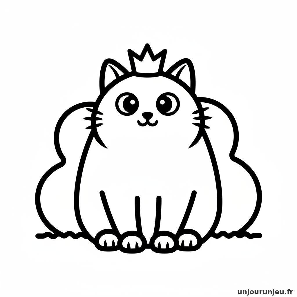 Coloriage Chat Chat Petite Couronne 19