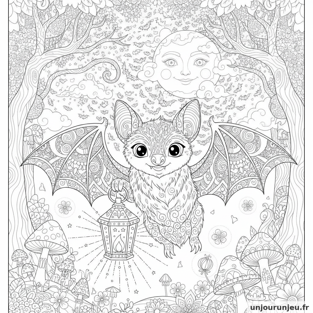 Coloriage Chauve Souris Chauve Souris Lanterne 15