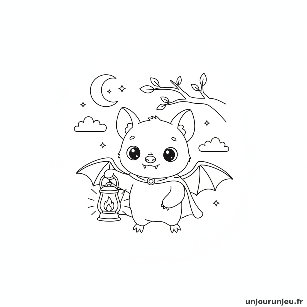 Coloriage Chauve Souris Chauve Souris Lanterne 15
