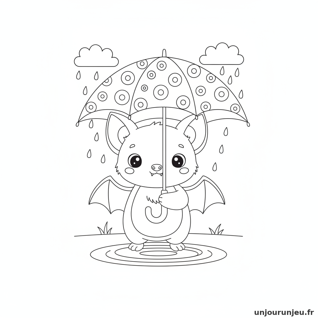 Coloriage Chauve Souris Chauve Souris Parapluie 11