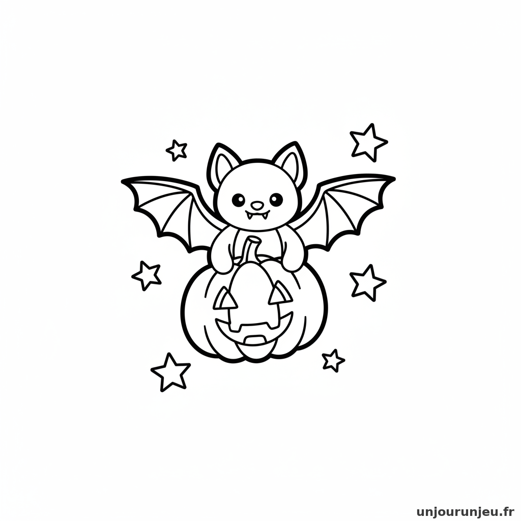 Coloriage Chauve Souris Chauve Souris Citrouille 03