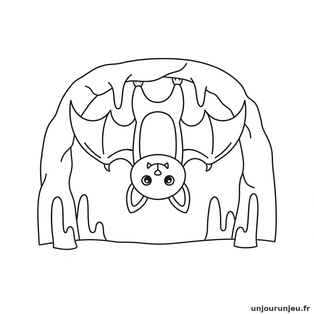 Coloriage Chauve Souris Chauve Souris Grotte 10