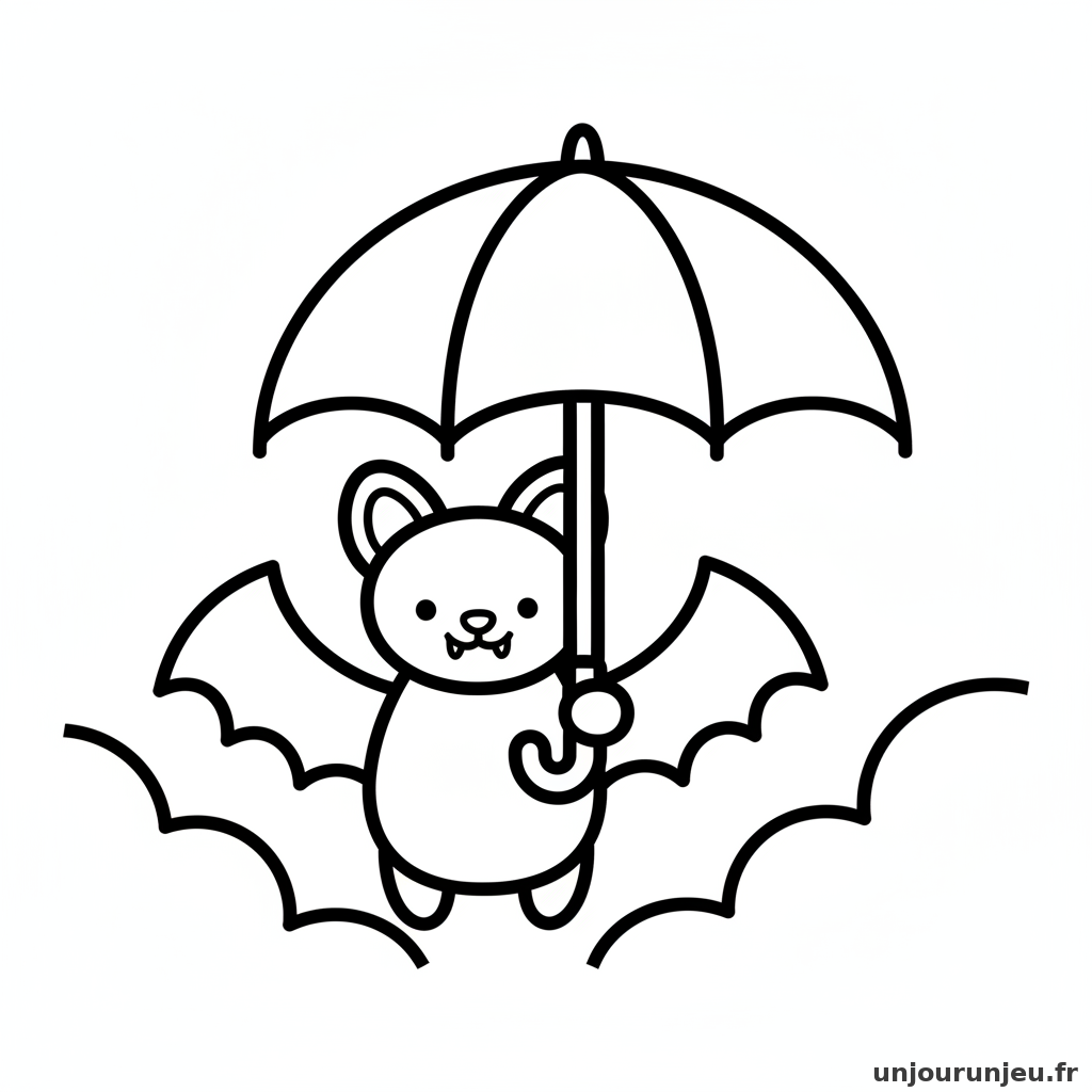 Coloriage Chauve Souris Chauve Souris Parapluie 11