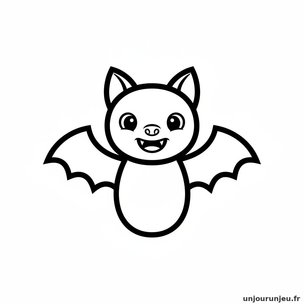 Coloriage Chauve Souris Chauve Souris Souriante 01