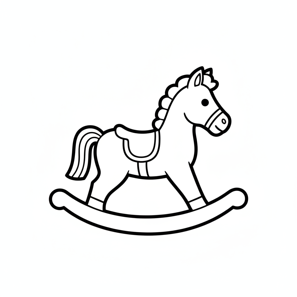 Coloriage Cheval Un Cheval A Bascule 04