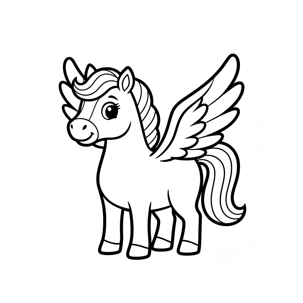 Coloriage Cheval Un Cheval Avec Des Ailes De Pegase 16
