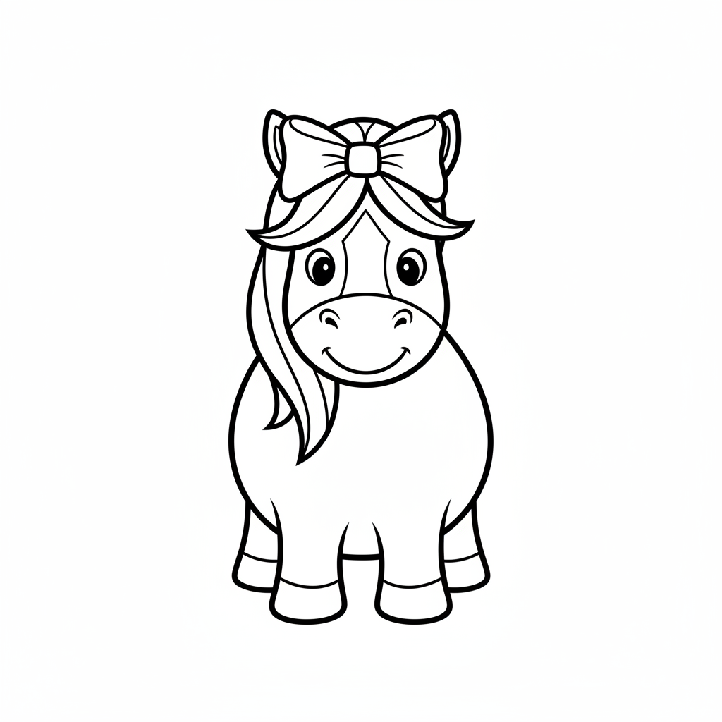 Coloriage Cheval Un Cheval Avec Un Noeud Dans La Criniere 05