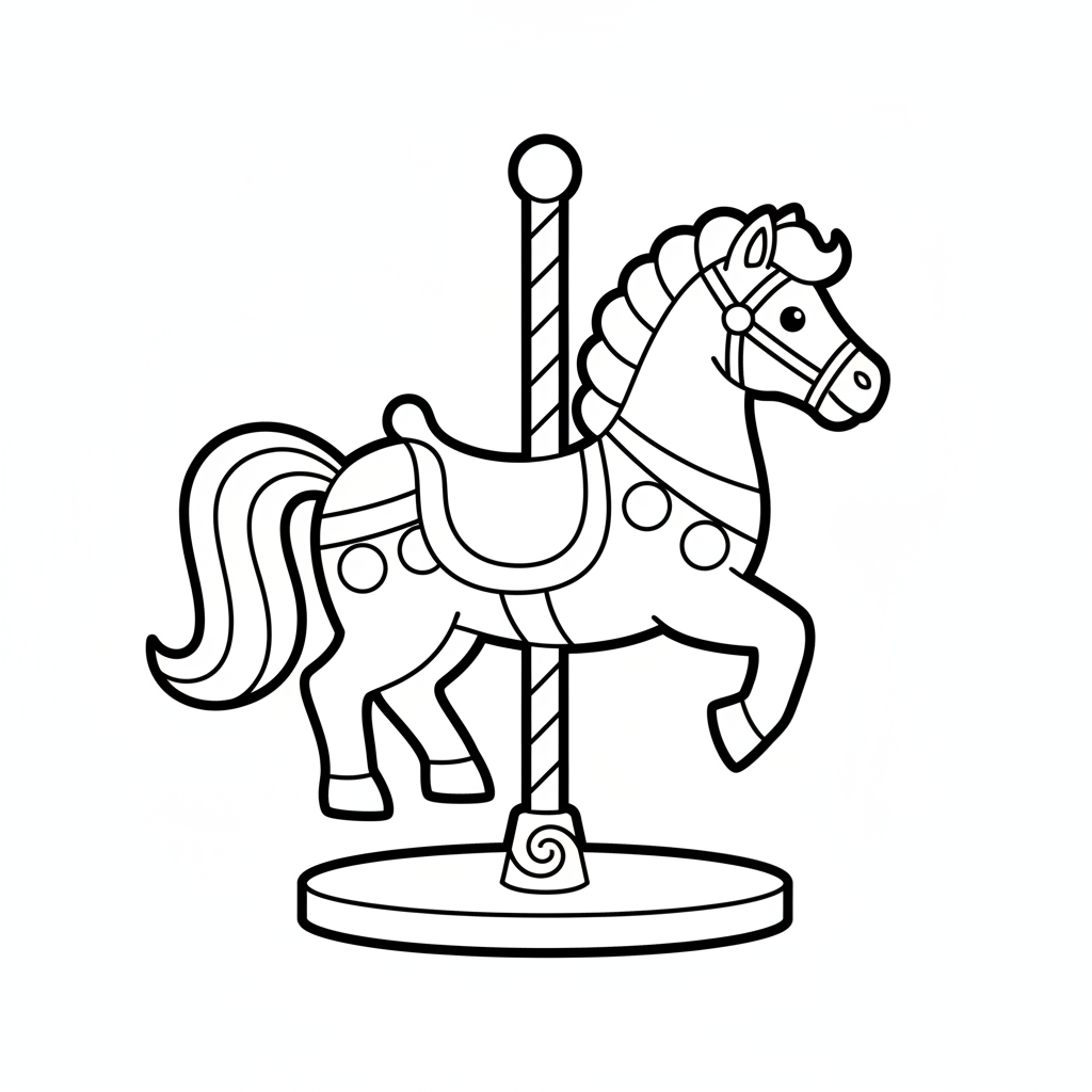 Coloriage Cheval Un Cheval De Carrousel 10